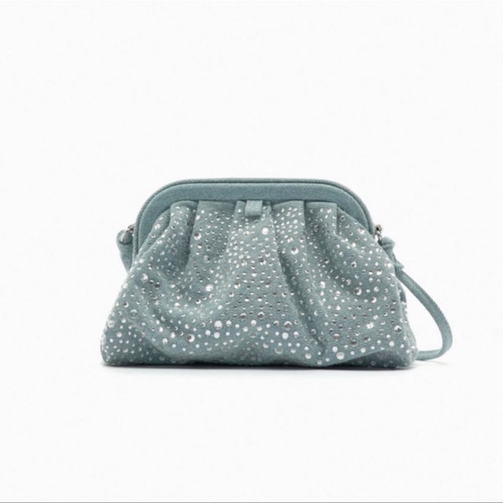 Zara Rhinestones Denim Bag